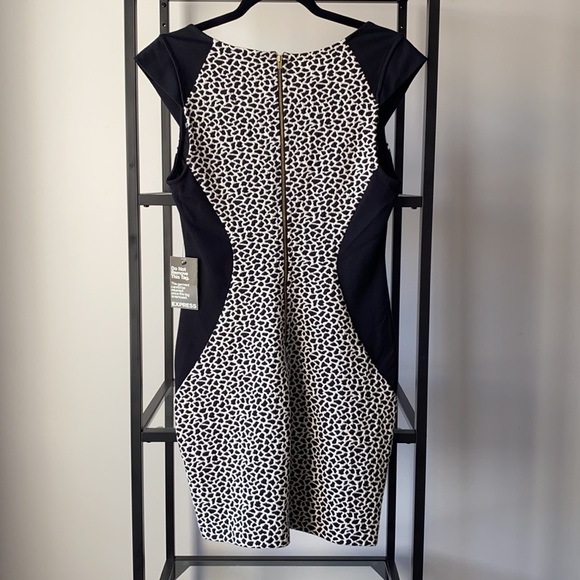 Express Bodycon Scoop Neck Zip Down Dress - Picture 3 of 6